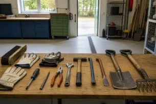 Arbetshandskar och redskap för samhällstjänst